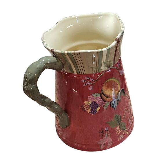 Tracy Porter Octavia Hill Garden Hand Painted Floral Pitcher 9” - Picture 4 of 16